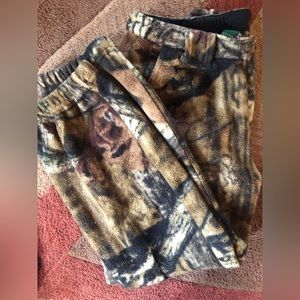 LL Bean Boys medium camo fleece hunting pants